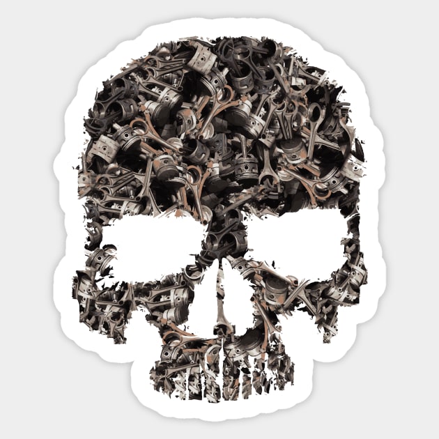 Skull Rest in pistons Sticker by GalfiZsolt